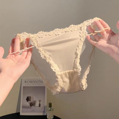 Franse sexy satijnen kanten slipjes meisjes lage taille ademende slips