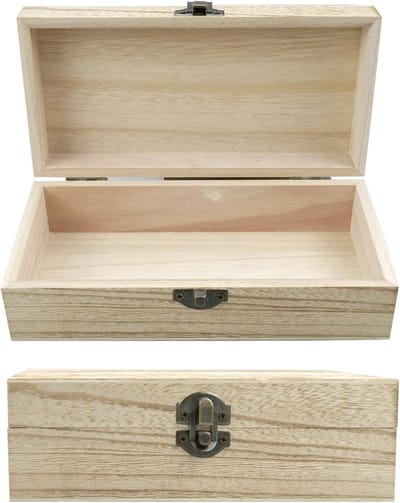 Houten Opbergdoos met Deksel voor Sieraden, Cosmetica, Thee en Koffie - 20×10×6 cm, Bruin, Klein