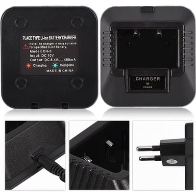 Bureaulader Stroomadapter voor Baofeng UV-5R 5RA 5RE Portofoon EU Plug