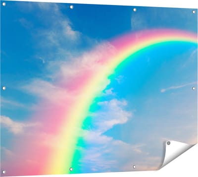 Gards Tuinposter Regenboog - 120x90 cm - Tuindoek - Tuindecoratie - Wanddecoratie buiten - Tuinschilderij