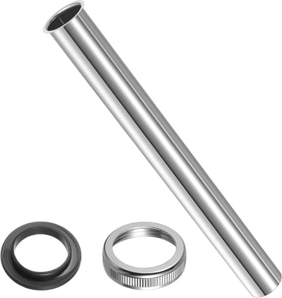 300mm afvoerbuis voor sifons, roestvrijstalen onderdompelbuis, verlengbuis voor sifon in chroom voor wastafel, badkamer en keuken, 1 1/4 inch, waterdicht en duurzaam