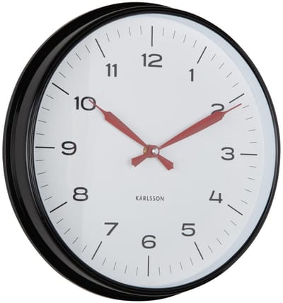 Karlsson Wandklok Modern Factory - Mat zwart - Ø30cm - Wandklok Scandinavisch