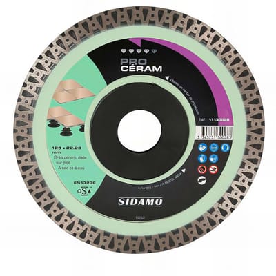 Diamantschijf Pro Céram D - Snijschijf Tegel - Fijn Steengoed Zagen - Zeer Geringe Dikte - 125 mm - Zilver