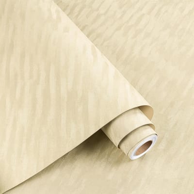 Dailygoods - ReWallpaper Beige Zelfklevend behang Fluweelstof Viltfolie voor meubels Knutselen Sieradendoosje 44,5 cm x 2 m Dik fluweelbehang Beige met patroon Twill Gevlokt Stoffenbehang Zelfklevend Vintage