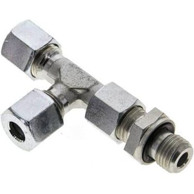 8L & G1/4'' Verzinkt Stalen L-Snijringkoppeling Buitendraad 315bar Verstelbaar ISO 8434-1