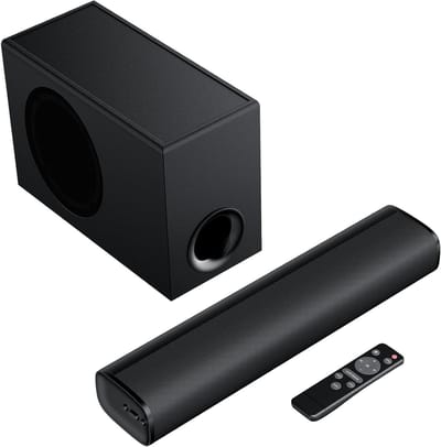 Soundbar voor TV - Mini speaker - Film en muziek - Draadloze Bluetooth 5.3 - 42 cm breed - Zwart
