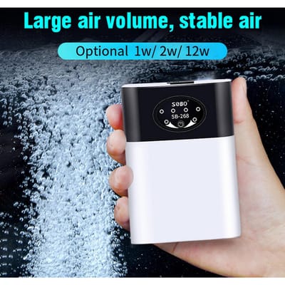 Pompe à air oxygène pour aquarium Portable Silencieuse Fort débit d'air Petite pompe à air pour aquarium Accessoires d'aquarium