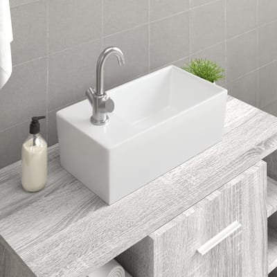 vidaXL - Wasbak - 48x25x15 - cm - keramiek - wit