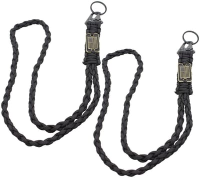 TOVBMUP Lanyard - Heavy Duty gevlochten paracord - Lanyard sleutelhanger - Parachutekoord - Ketting sleutelhanger - Gevlochten sterke lanyard - 2 stuks - Zwart