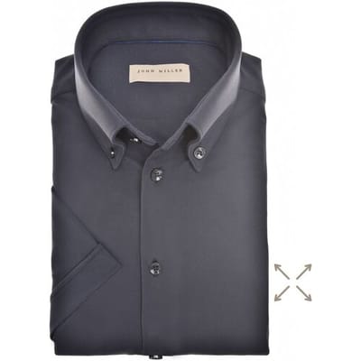 John Miller Overhemd Slim-Fit Hyperstretch Short Sleeve Donker Blauw / male