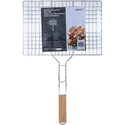 Alpina BBQ grillmand - zilver, 55 x 35 x 2 cm