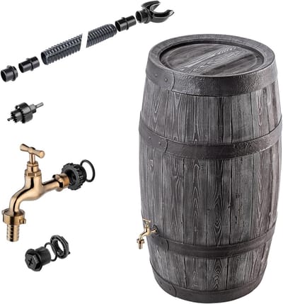 Luxe Kunststof Regenton 250 Liter met Deksel en Kraan - Waterbesparing Tuin