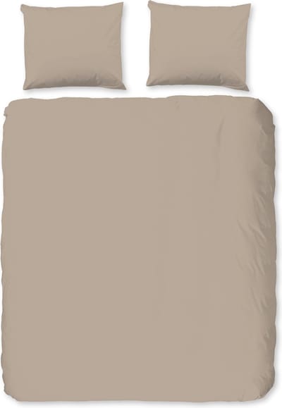 Good Morning dekbedovertrek effen kleur - 2 persoons 200x200/220 cm - Zand - 100% Katoen flanel