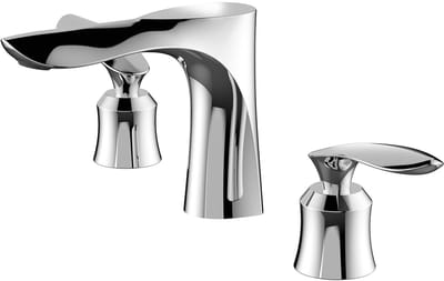 Hudor Fonteinkraan met Planchet - Driegats Badkamerkraan Brons Chroom - Koudwaterkraan voor Fontein WC - Tapkraan Gerecycled Messing - Collectie Enipee