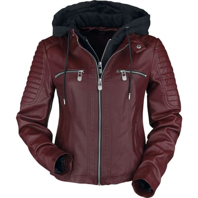 Black Premium by EMP Kunstlederen jas - Road Tripping - S tot 5XL - voor Vrouwen - donkerrood
