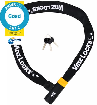 VINZ Salado ART 2 Kettingslot 150 cm - ANWB: GOED - ART 2 Fiets Slot - Verzekering Fiets, Ebike & Fatbike