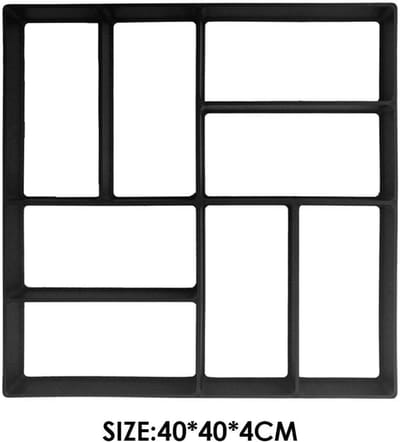 Betonmal Tuinpad - Kunststof Vorm - Tuin Decoratie - Herbruikbaar Plastic - 40x40 cm - Zwart