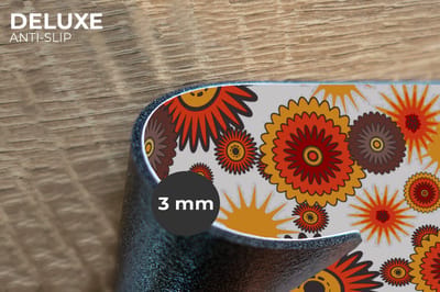 Placemats - 6 stuks - 45x30 cm - Placemat kunststof - Design - Retro - Oranje - Bloemen - Borden onderleggers - Decoratie voor op tafel - Keuken tafeldecoratie accessoires - Vinyl onderlegger - Tafelversiering