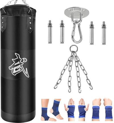 Dailygoods- Bokszak Robuust - MMA Bokszak - Zware Bokszak - Duurzaam - Metalen Ketting - Geschikt voor Volwassenen - Zandzak