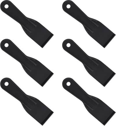 Dailygoods- Plamuurmes Set van 6 - Flexibele Plamuurmessen - Kunststof Schraper - Muurschraper - Reparatie Accessoire - 17,8 x 5 cm