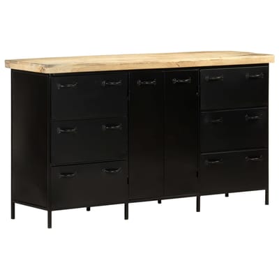 vidaXL - Dressoir - 140x38x76 - cm - ruw - mangohout