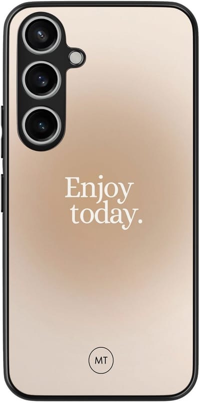 Hoesje geschikt voor Samsung Galaxy A15 - Enjoy today - TPU Hard Case Backcover - Beige, Groen - Mooie Telefoonhoesjes