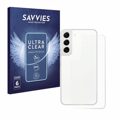 Savvies - Screenprotector voor Samsung Galaxy S22 5G (Achterkant) - Folie Beschermfolie transparant 6 Stuks
