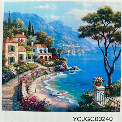 Schilderen Op Nummer Volwassenen en Kinderen - Do It Yourself Paintings - Happy Italy - Italië - Bloemen en planten - Water - 40x50 cm - Canvas- Schilder voor kinderen en volwassenen