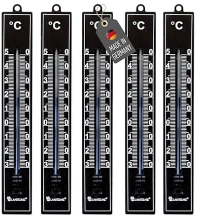 Buitenthermometer Set van 5 - Weerbestendig en Analoog - Geschikt voor Binnen en Buiten - Temperatuurbereik -30 °C tot +50 °C