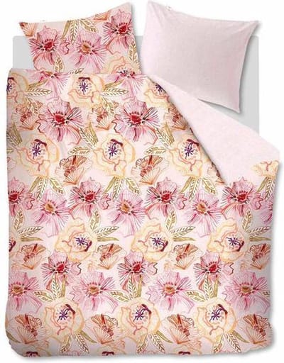 Oilily Rose Dust Dekbedovertrek - Extra breed - Katoensatijn - 260x200/220 cm - Roze