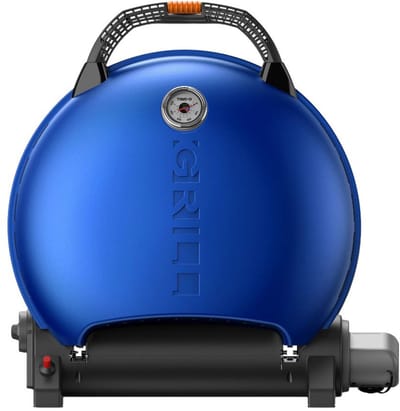 O-Grill 600 Blauw - Draagbare Gas BBQ - Tafelmodel Barbecue - Met Thermometer - Compact & Krachtig - Balkon / Camping