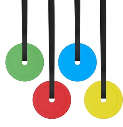 Voetbal Trainingsschijven - Doelschijven Sport - Vaardigheden Verbeteren - Verstelbare Riemen - 15 cm Diameter - Multicolor