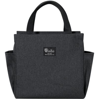 Sac isotherme multifonction de grande capacité, imperméable, Oxford, portable, fermeture éclair, sacs à déjeuner thermiques pour femmes, boîte à déjeuner, sac de pique-nique noir