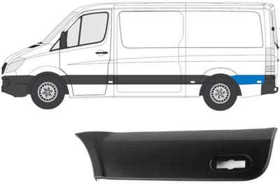 Zijlijst sierlijst achterspatbord voor Mercedes Sprinter 2006-2018 / Links