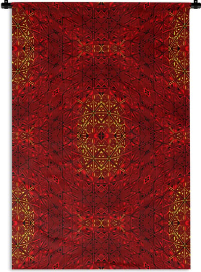Wandkleed - Wanddoek - Patroon - Abstract - Rood - 60x90 cm - Wandtapijt
