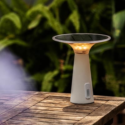 Xtralite Solaris Led-lamp, oplaadbaar op zonne-energie, USB-C, weerbestendig, buiten-/binnenlamp, instelbare helderheid, 3 kleurmodi, dimbare tafellamp voor terras of thuis, wit