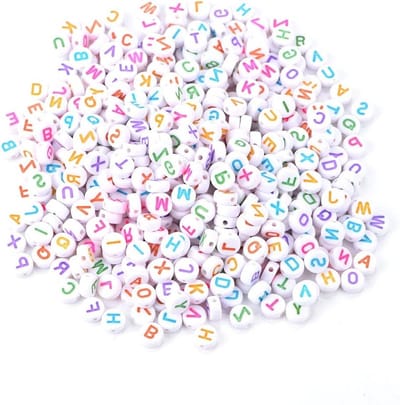 Acryl Letter Kralen in 7 Kleuren - 500 Stuks Ronde Alphabet Kralen voor DIY Armbanden en Kettingen