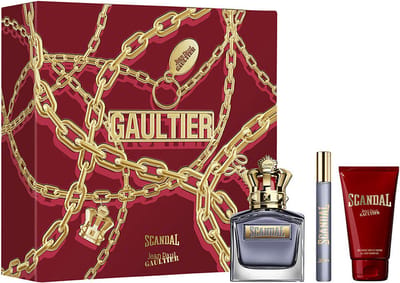 Parfumset voor Heren Jean Paul Gaultier EDT Scandal 3 Onderdelen Douchegel 75 ml Eau de Toilette 100 ml Eau de Toilette 10 ml