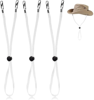 Dailygoods- Hoedkinkoord Winddicht - Verstelbare Hoedriem - Afneembare Kinband - 2 Stuks - Geschikt voor Zonnehoed - Comfortabel Ontwerp - Hoedband