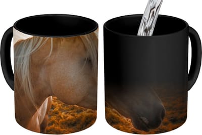 Magische Mok - Foto op Warmte Mokken - Koffiemok - Paard - Dieren - Portret - Magic Mok - Beker - 350 ML - Theemok