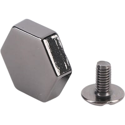 50 Set Zeskant Studs Achtergleuf Schroeven Zinklegering Decoratieve Zeskant Klinknagels Leer Sluitingen voor Riemen Handtassen Schoenen Kleding gray