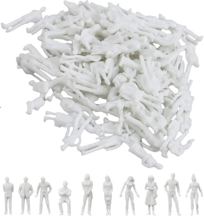 Model Figuren Witte Ongeverfd - Plastic Architectonisch Model - Schaal 1:100 - Miniatuur Mensen 100PC Verschillende Houdingen voor Miniatuurlandschappen Micro Landschappen Architectonische Planning
