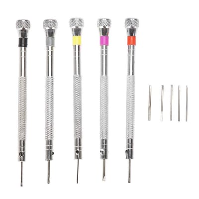 Dailygoods- Schroevendraaierset Precisie - 5 Stuks - Hoogwaardige Staal - Geschikt voor Horloges/Juwelen - Lichtgewicht - Duurzaam - Schroevendraaiers