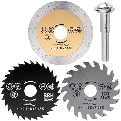 Set van 3 HSS cirkelzaagbladen voor fijn en nauwkeurig houtsnijden – 54,8 mm – ideaal voor draaigereedschap en houtbewerking
