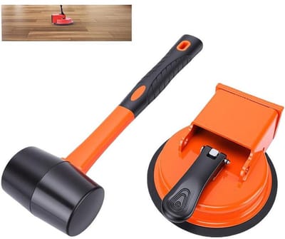 KZQ Reparatieset voor vloerkloven - Stevige zuignap en hamer - Antislip ontwerp - Geschikt voor het repareren van laminaat- en massief houten vloeren.