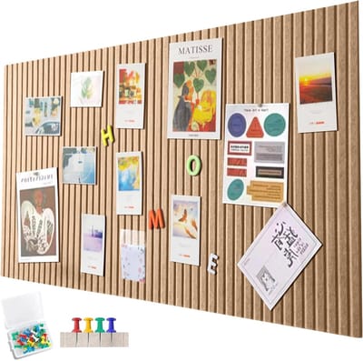 90 x 60 cm groot prikbord, grote kurkplaat, 0,9 cm dik, decoratieve kurkwand van vilt, opvouwbaar fotobord met zelfklevend plakband, vilt zelfklevend visionboard, naaldvilt, kaneelgeel