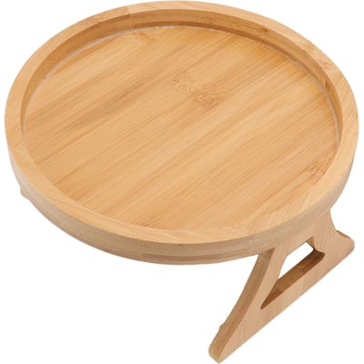 Sofa Dienblad Bamboe Hout Textuur Armleuning Bank Clip-on Dienblad Tafel voor Koffie Thee Snacks
