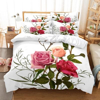 Mooie Bloemen Beddengoed Dekbedovertrek Mode Beddengoed Set King Dekbedovertrek Bedset Meisjes Jongens Beddengoed Dekbedovertrek Set Beddengoed EU single(135x200cm)