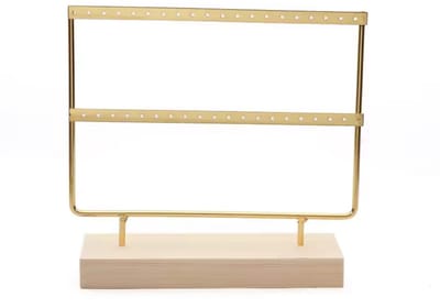 New Age Devi - Sieradenhouder - Display voor Sieraden - Oorbellenrek - Hout en Metaal - 27x22x7 cm