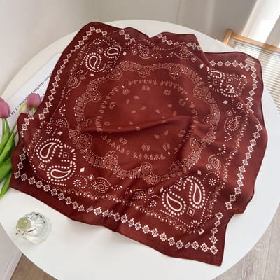 Zijden sjaal-stijl zijden sjaal voor dames - Kleurblokkenprint - Fris en delicaat - Decoratieve shawl over shirts-SJ0239 Benut je gevoel voor mode optimaal!